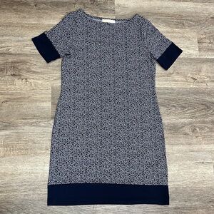 Micheal Kors Navy and White Patterned Short Sleeve Dress Women’s Size Small